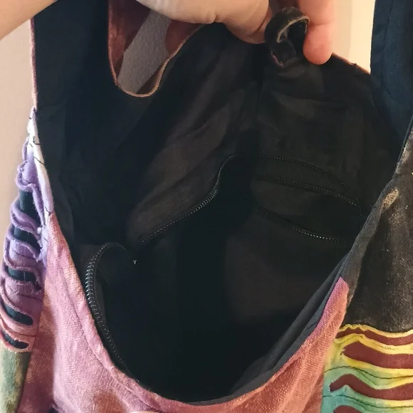 Y2K Boho Multi-Color Patchwork Shoulder Bag - Picture 5 of 7